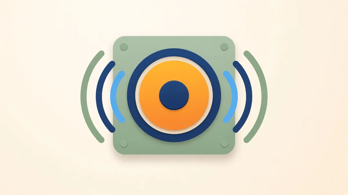 Illustration: a wall-mounted emergency call button sending alert waves